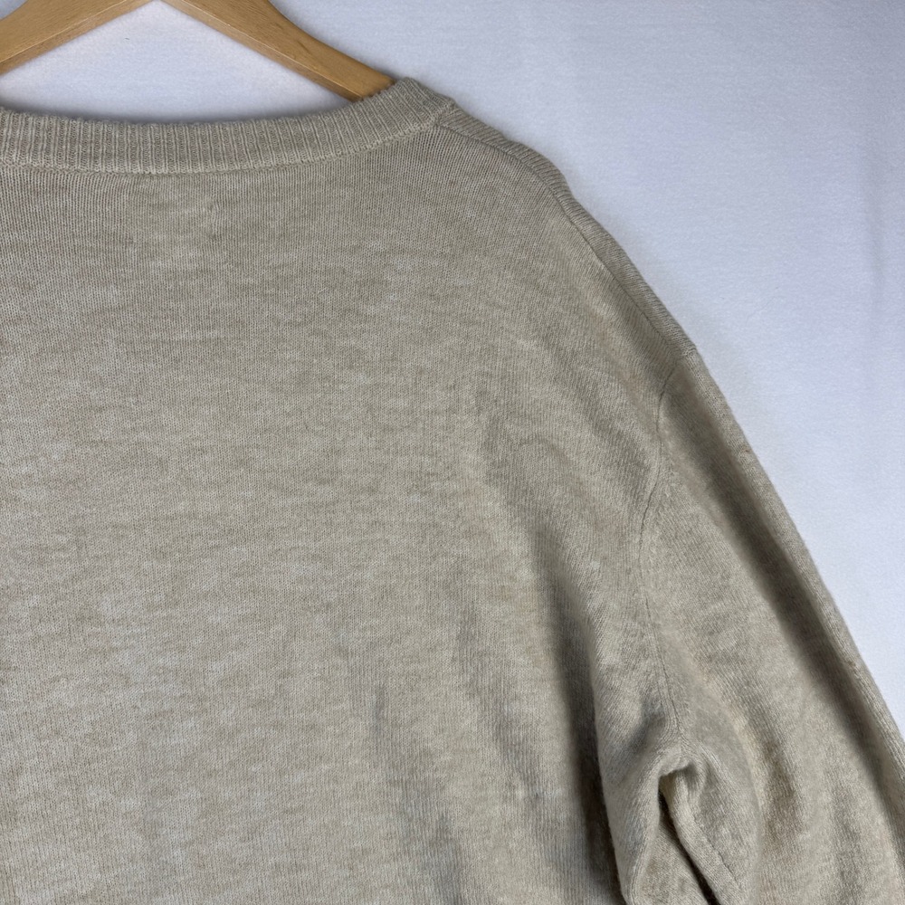 Mode of One Mens Dark Ecru Crew Neck Sweater XL New 100195026MN Beige Fine Knit - Picture 14 of 16